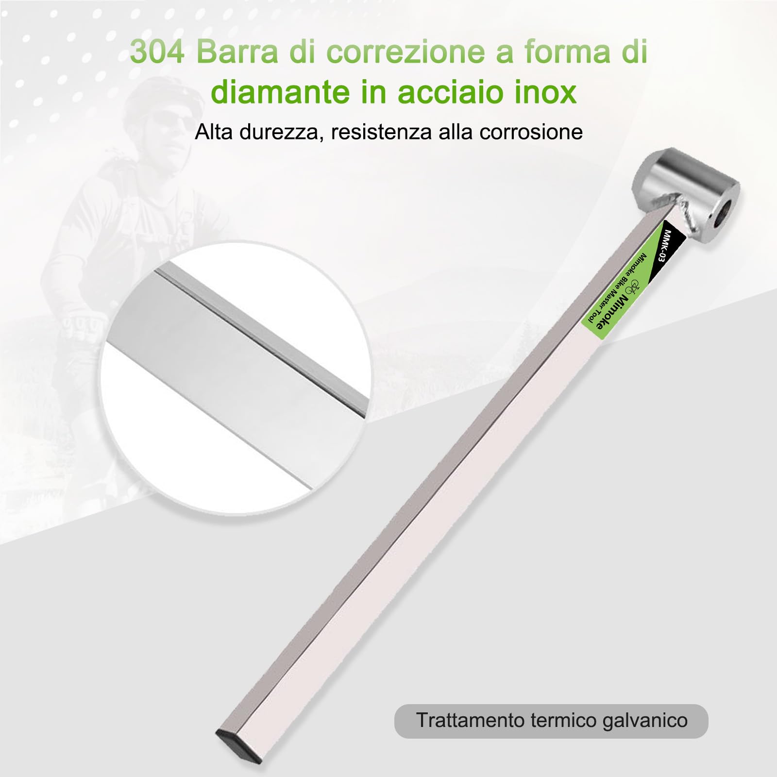 Mimoke Strumento di allineamento professionale per bicicletta in acciaio inox – strumento di direzione preciso per riparazione e manutenzione della bicicletta
