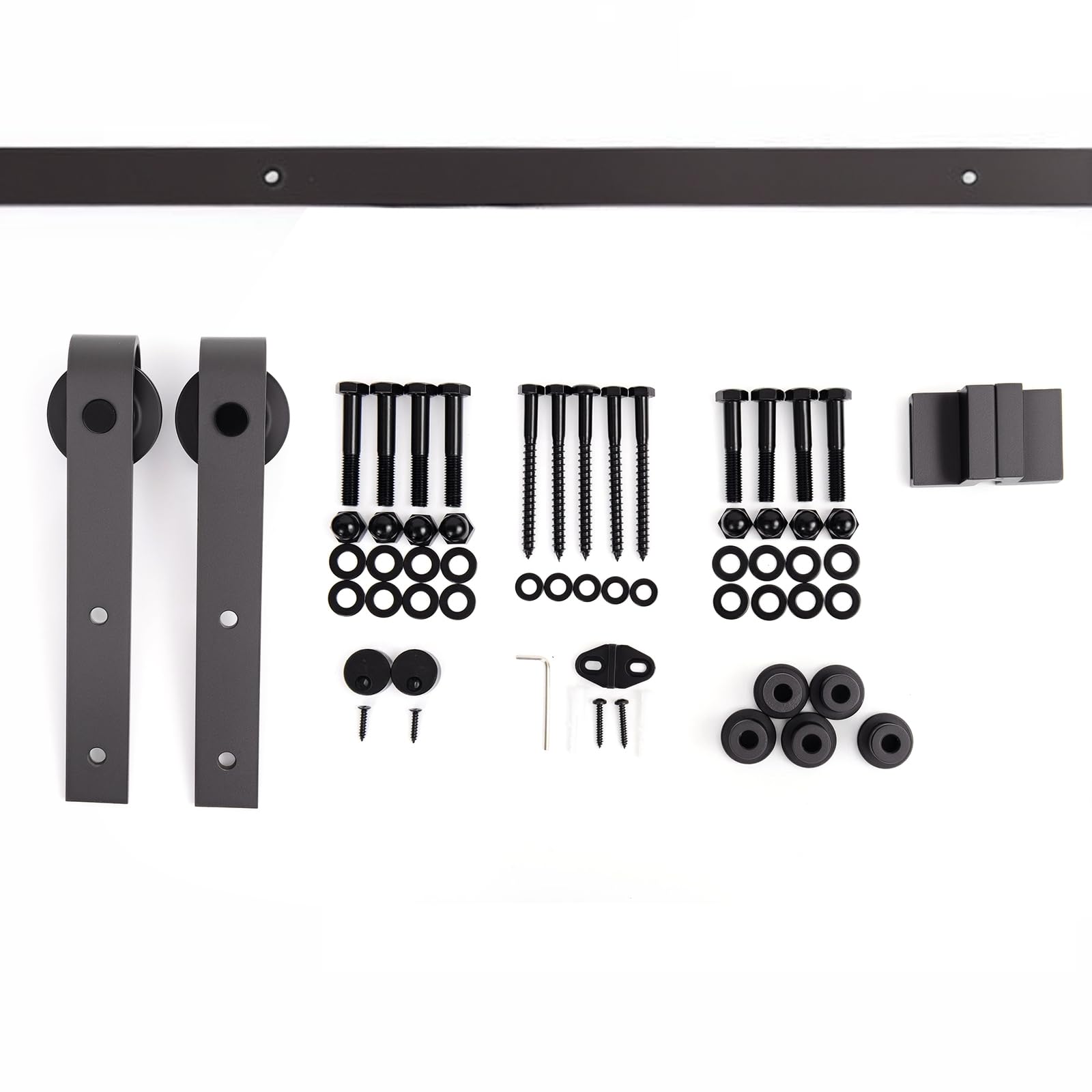 HOMCOM 200 cm Herraje para Puerta Corredera de Madera Máx. 90 kg Marrón