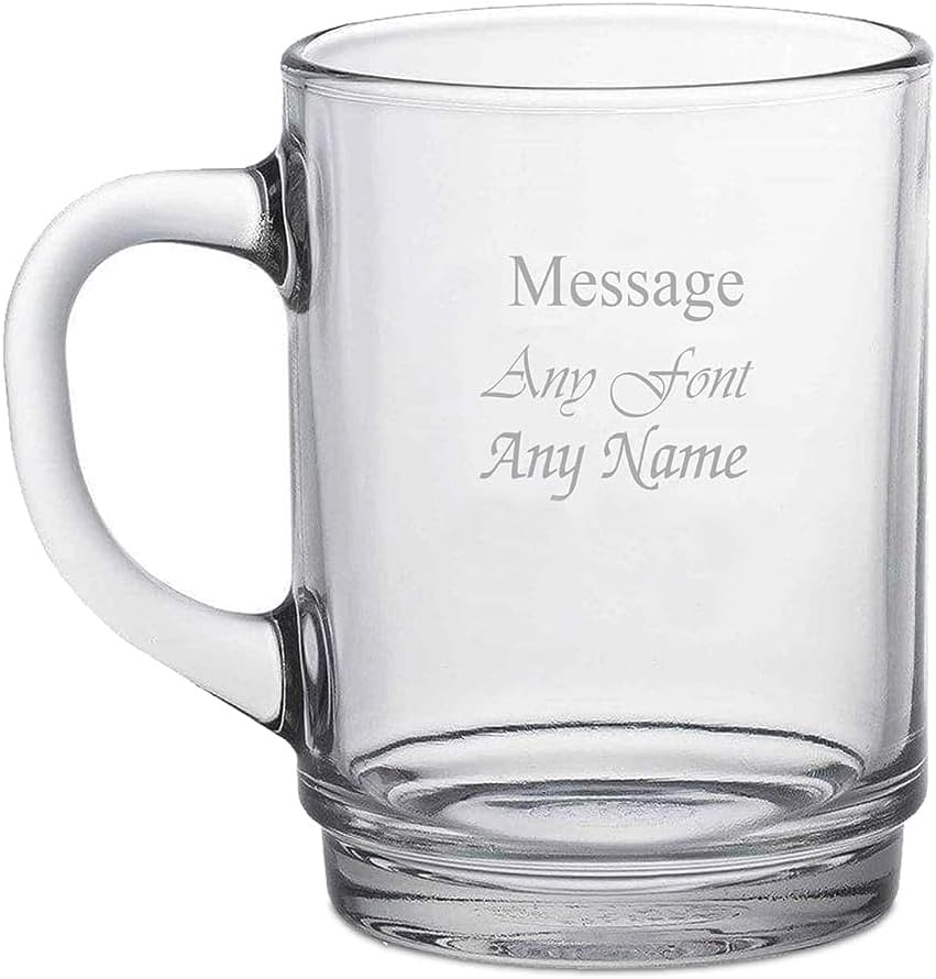 Incrizma Custom Name Glass Mug, Personalized Glass Mugs, Customized Coffee Gifts for Coffee Lovers, Custom Engraved Gifts fINCRIZMAor Women Her, Personalized Gift for Men (250 ml)