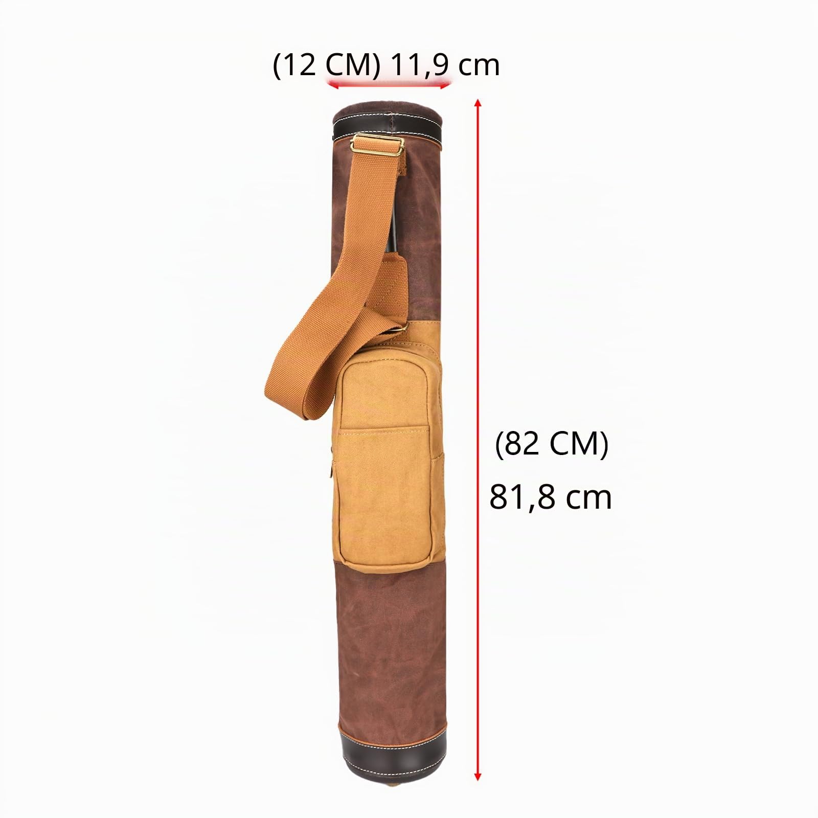 TOURBON Vintage Golftasche Canvas und Leder Golf Club Tragetasche mit Schultergurt für Männer Frauen