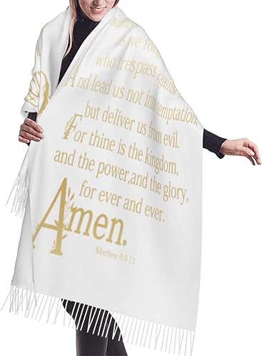 Regalos para mujeres, cristianos religiosos blancos Jesús me ama, versículo bíblico, con flecos, pashmina, chal para novia, boda, fiesta