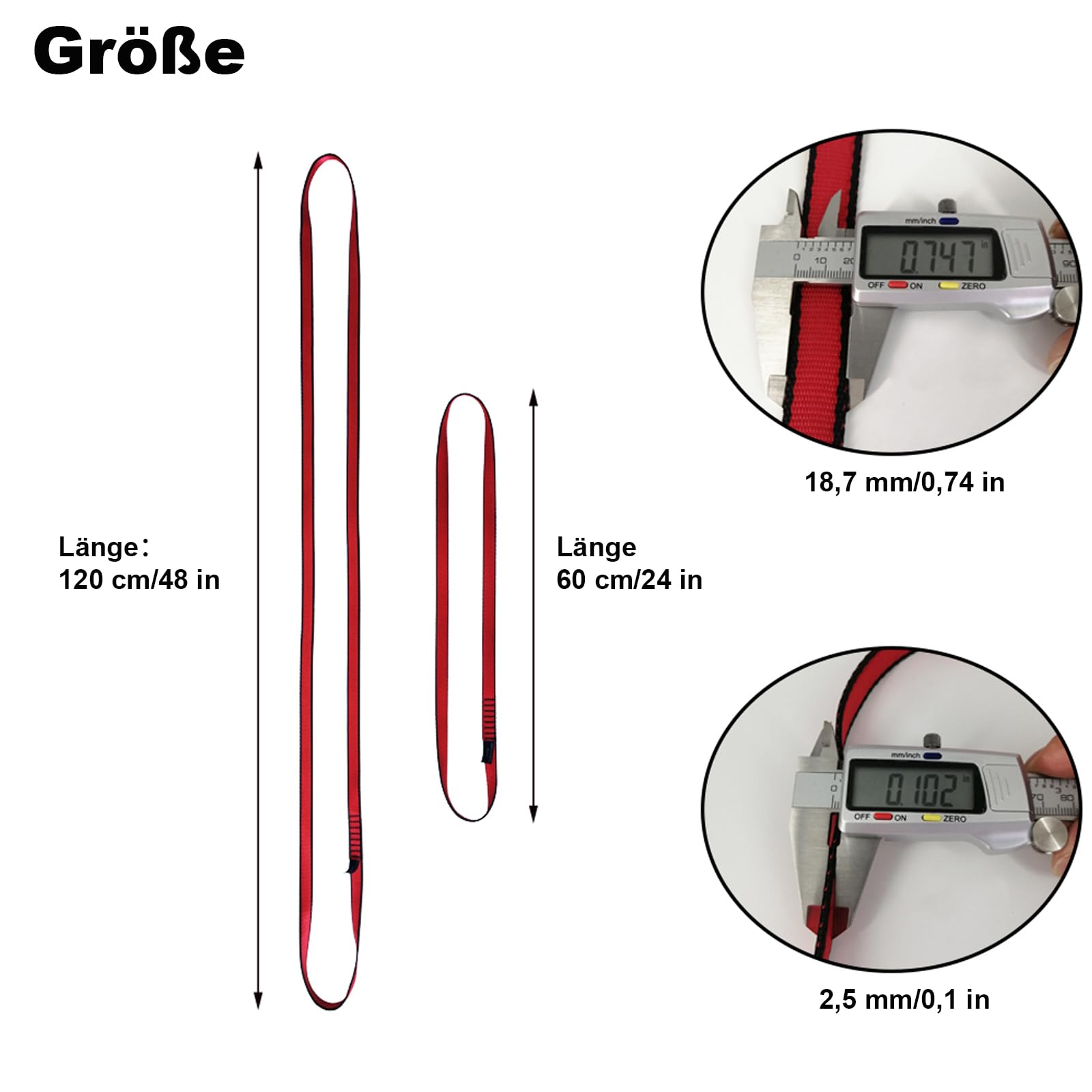 Eslinga de Escalada de Nailon 18mm para Roca, Árboles y Exteriores