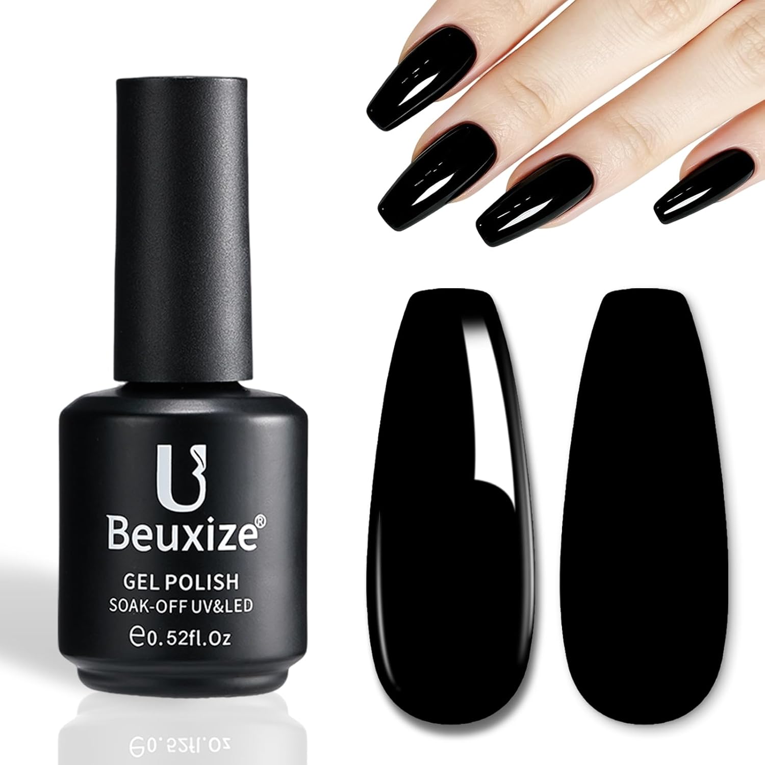 Black Gel Nail Polish - UV Formula for Manicure & Art