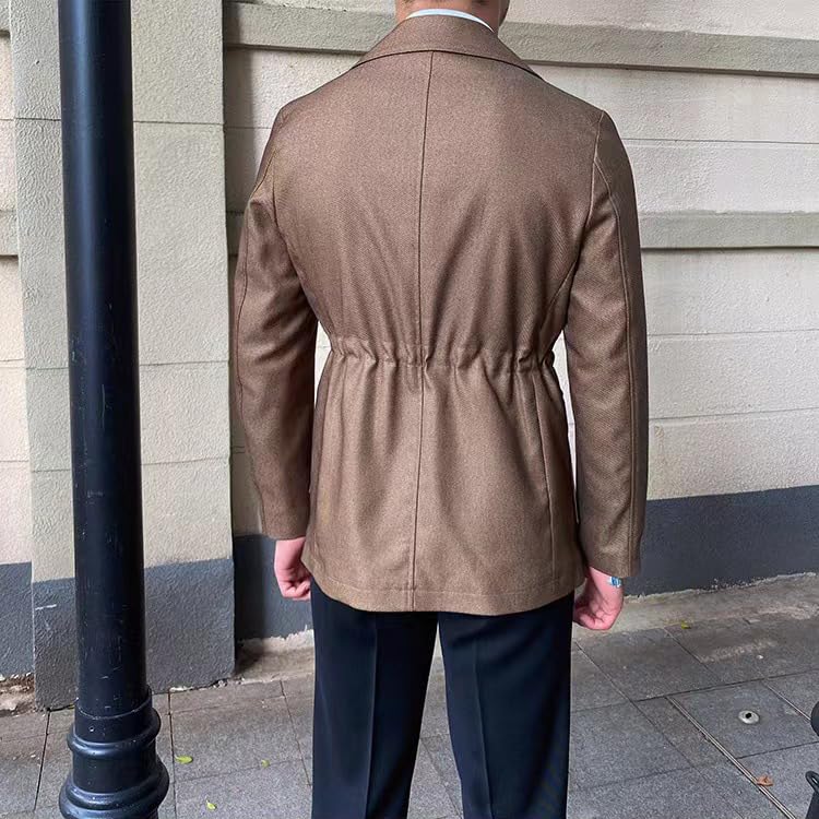 Men's Blazer Collar Casual Button Up Coat Multi-Pocket Slim Fit Hunting Work Jacket4