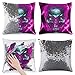 Fodera per cuscino con teschio fulmine rosa Fodere per cuscino decorative reversibili creative con paillettes che cambiano colore 40x40 cm quadrato (argento)