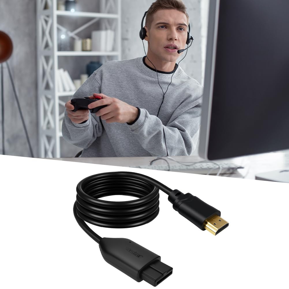 AXFEE Convertidor N64 a HDMI, Adaptador N64/SNES a HDMI, Convertidor Audio/Video de Plug and Play, Cable Adaptador Convertidor de Vídeo HD Compatible con N64, SuperSNES y Gamecubehesi