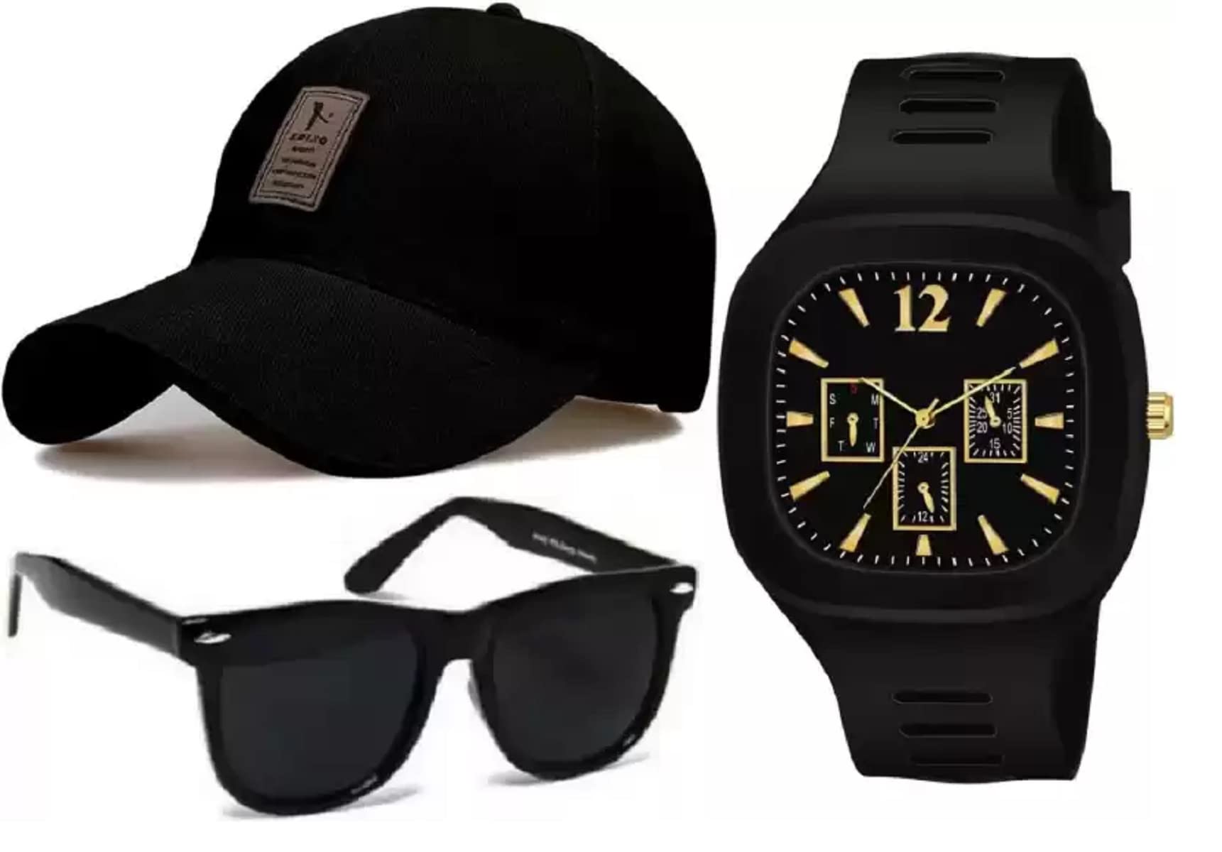 SELLORIA Watch, Multi-Functional Watch for Boys & Men with Cap and Sunglasses, Combo Pack of 3 (B0B7JVH7GQ) Amazon Price History, Amazon Price Tracker