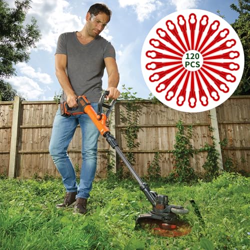 120 Stück Rasentrimmer Messer, Ersatzmesser Rasentrimmer, Kunststoffmesser Ersatzmesser für Akku Rasentrimmer, Kunststoff Trimmer Kantenschneider Messer Rasentrimmer Zubehör für Rasenmäher