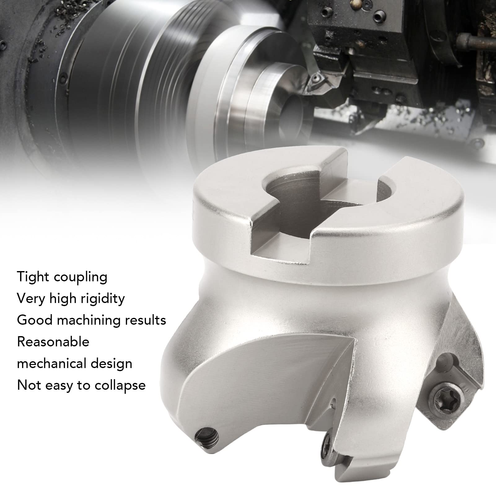 ViaGasaFamido Fresa per Spianare, Utensile per Fresatura Ad Alta Durezza 40CR, Design a 4 Scanalature, Ideale per la Lavorazione dei Metalli e la Lavorazione CNC