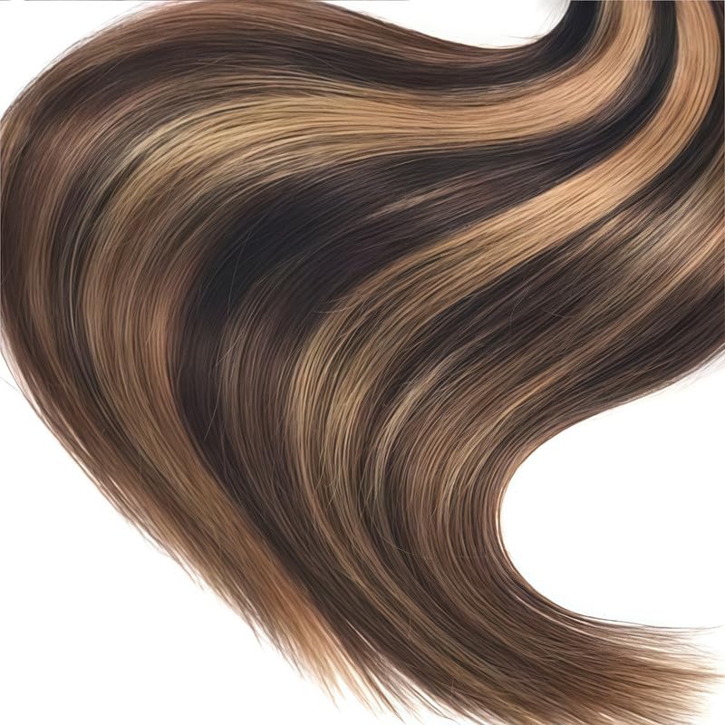 Highlight Brown Human Hair Bundles Straight 18 20 22 Inch Brazilian Virgin Brown Highlight Bundles Human Hair Extension Color P4/30