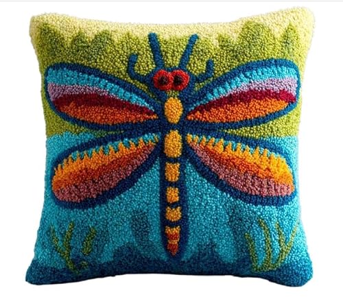 Taxpy Latch Hook Cushion Kit,Dragonfly 17X17In