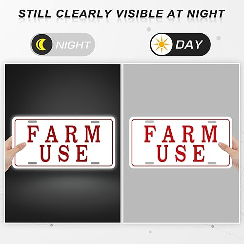 Miniatura 5 de Blulu 4 letreros reflectantes de aluminio para uso agrícola, placa de matrícula de uso agrícola, resistente a la intemperie, fácil de instalar, 12 x
