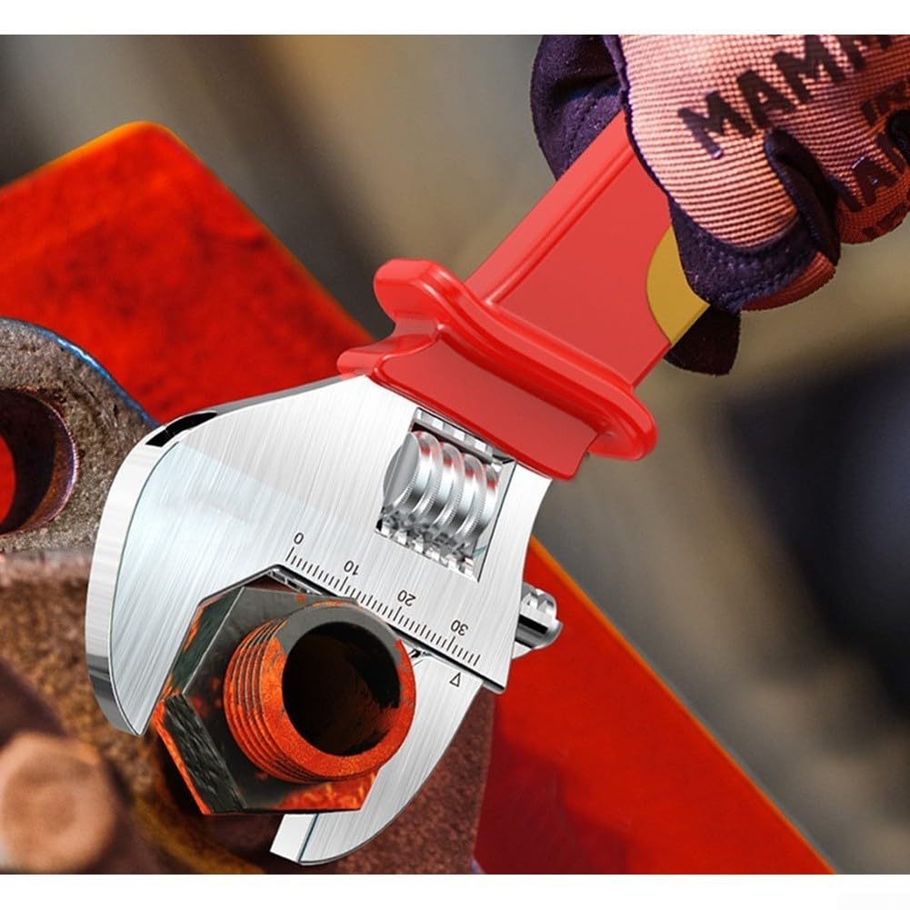 Llave ajustable aislada, herramienta de electricista de acero de aleación de 1000 V con certificación VDE para mantenimiento de alto voltaje, disponible en tamaños de 6/8/10/12 pulgadas (12 pulgadas)