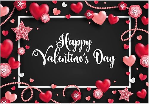 YYNXSY YY-5003 - Decoración de fotografía en forma de corazón rosa de 8 x 6 pies para el día de San Valentín en forma de corazón rosa para