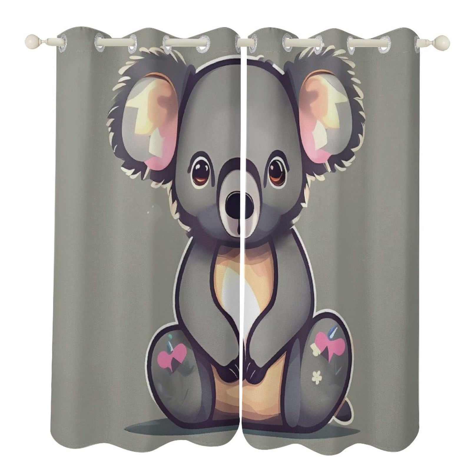 Rideaux occultants thermiques koala 132x213 cm pour un salon sombre et frais
