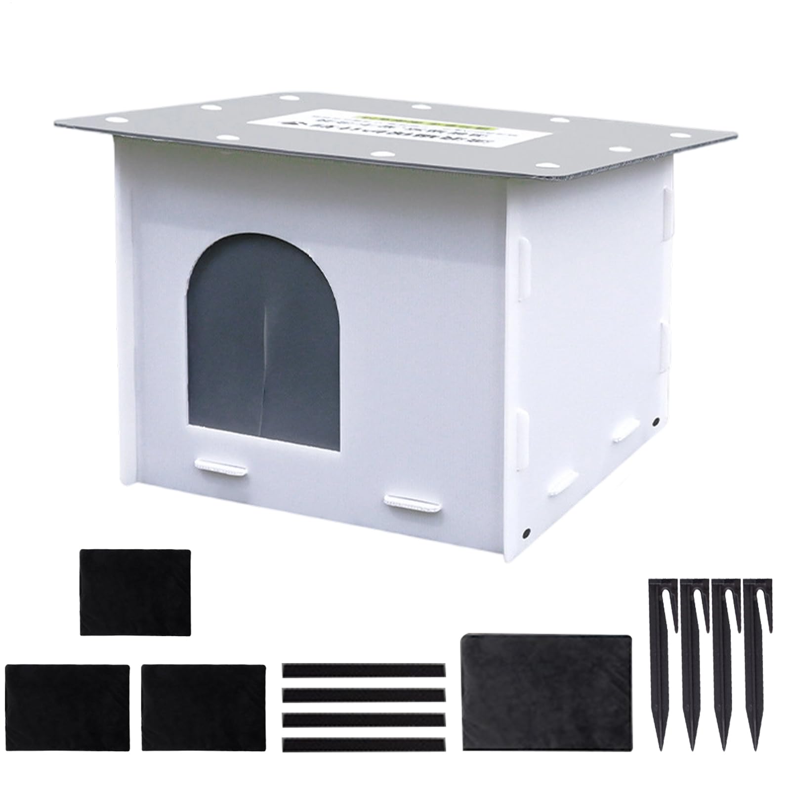Outdoor Cat House, 45 x 40 x 40 cm, odporny na warunki atmosferyczne, materiał PP, wiatroszczelny i przeciwdeszczowy, wnęka na ogród, podwórko, patio, ganek