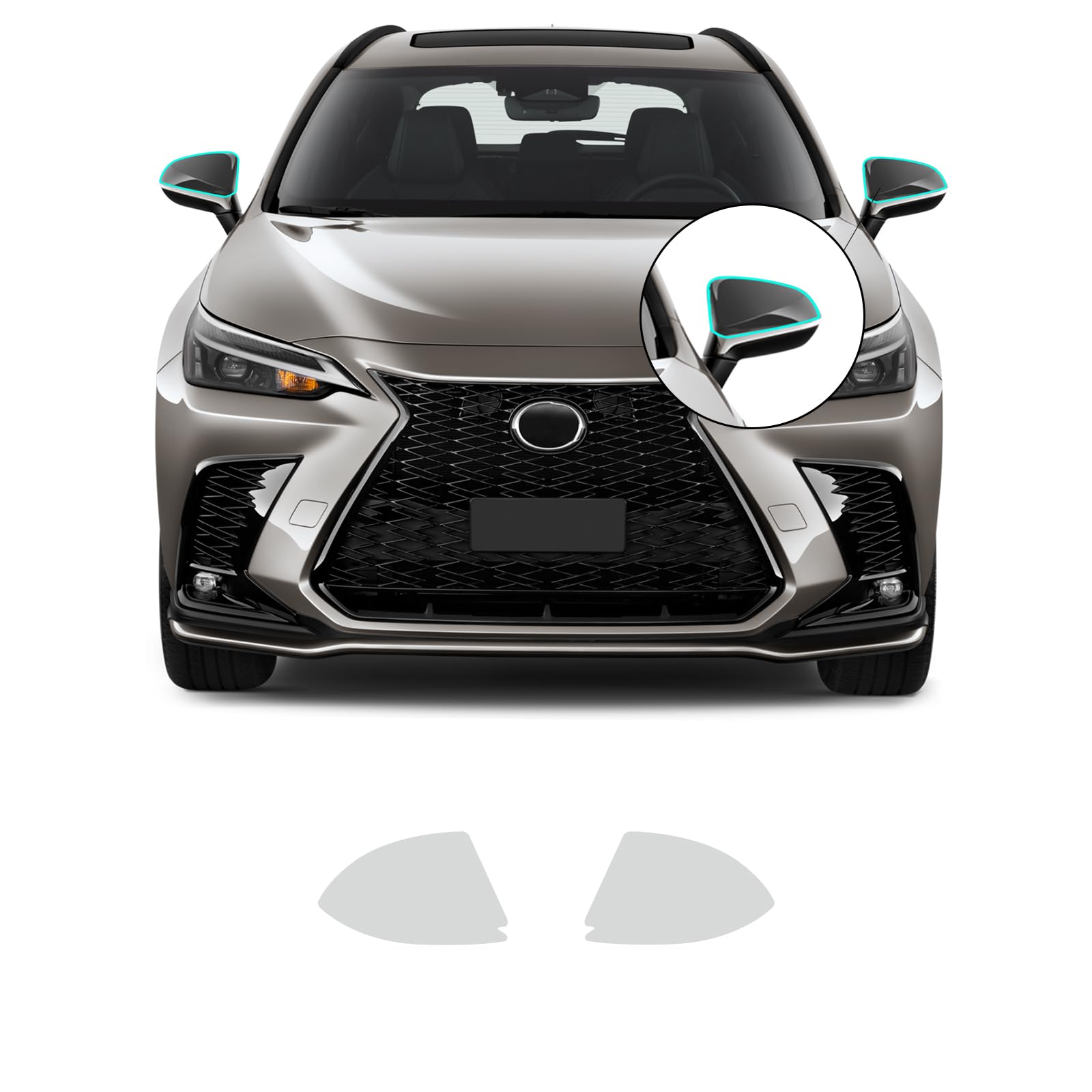 FDAIUN PPF Precut Gloss Clear Car Paint Protective Film for Lexus NX 2022-2024 Self Healing TPU HD Film Scratch Protector Exterior Accessories (Rearview Mirror 2Pcs)