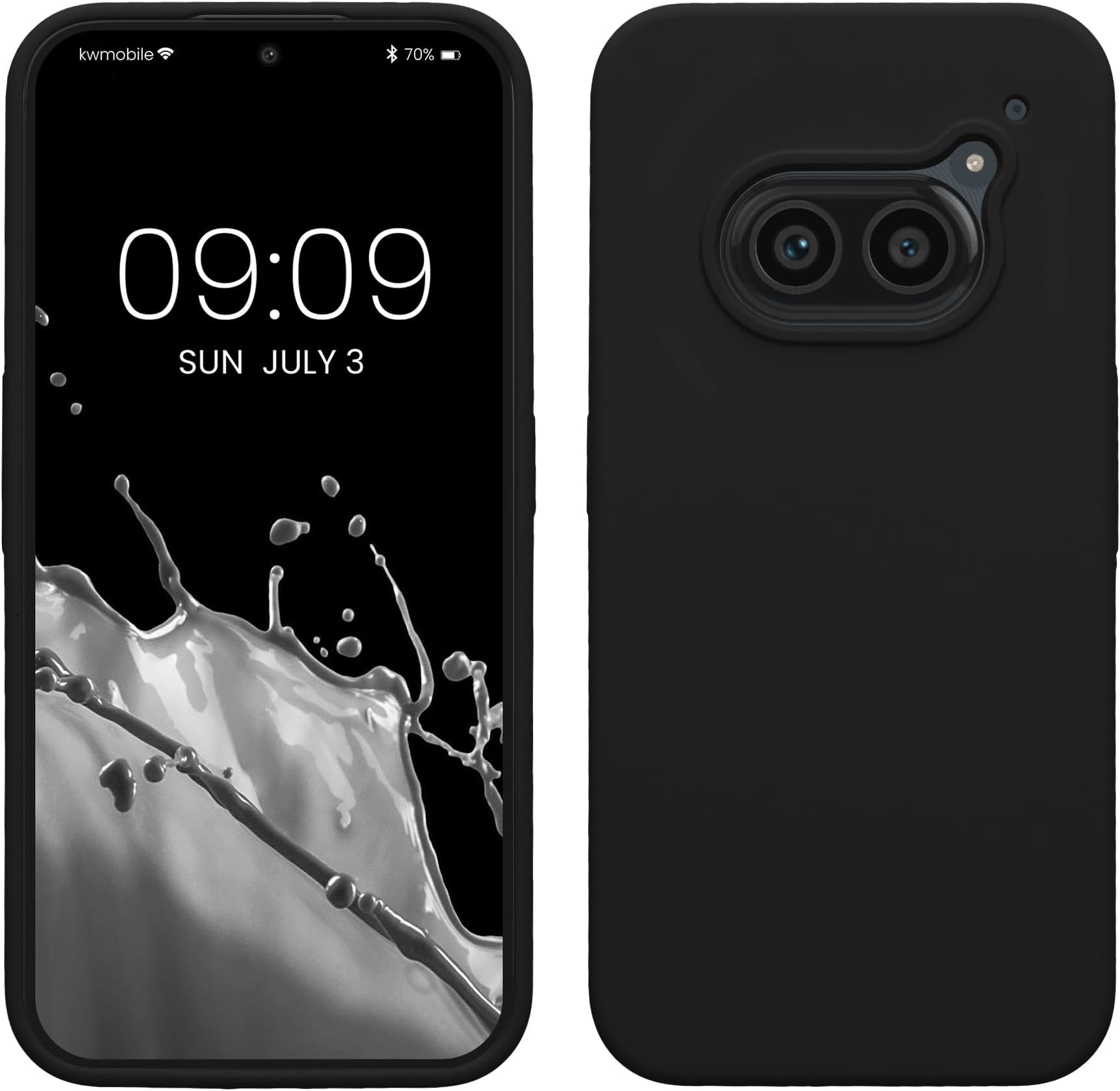 kwmobile Case Compatible with Nothing Phone (2a) Case - TPU Silicone Phone Cover with Soft Finish - Black