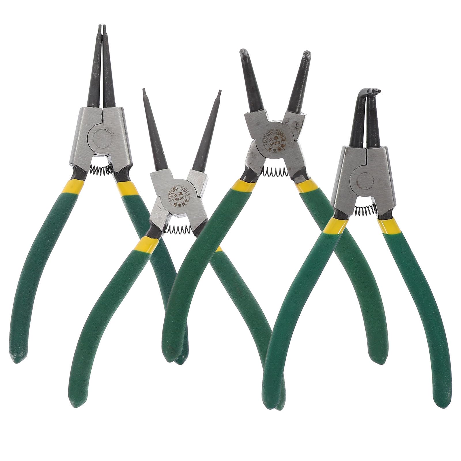 Kit de Alicates Verde 7 Pulgadas, Acero, para Anillos de Retención