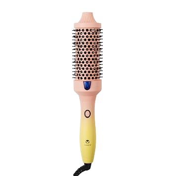 CALISTA FAUXblo Thermal Blowout-Heated, Airless Round Brush | Heats to 365F | One-Step Blowout Brush for Smooth, Shiny Hair | 3 Sizes for All Hair Types | Dual Voltage 1.77, Pink Lemonade