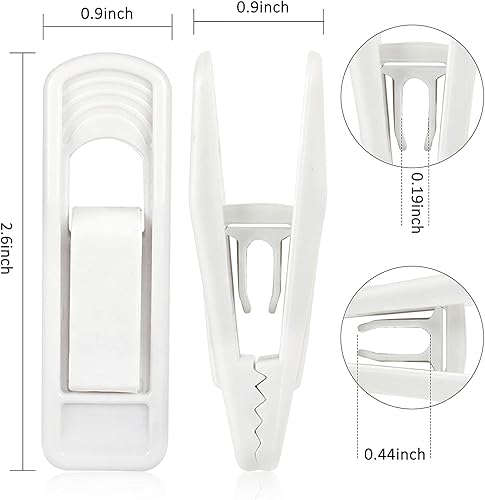 Miniatura 2 de Tinfol 20 clips para colgar  Clips de agarre fuertes blancos para uso con perchas de terciopelo para ropa de línea delgada, clip de dedo multiusos