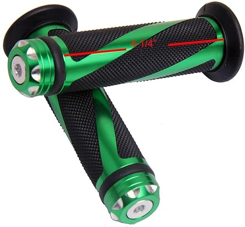 Miniatura 3 de Puños de gel para manillar verdes con tapas verdes compatibles con Kawasaki Ninja ZX10 1988