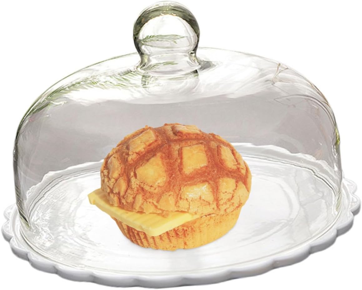Protective Glass Cake Plate with Dome Lid, Household Fresh-keeping Food Cover for Dessert Display and Dust Prevention, Glass Cake Carrier for Baking and Parties