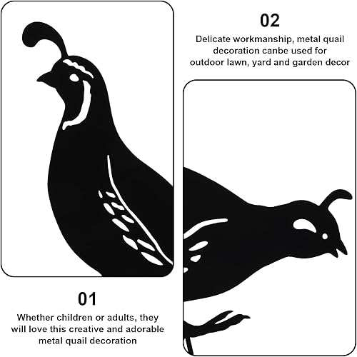 Miniatura 6 de jojofuny 4 piezas de estaca de codorniz de jardín, decoración de animales, decoración al aire libre, adornos de patio para césped, patio trasero,