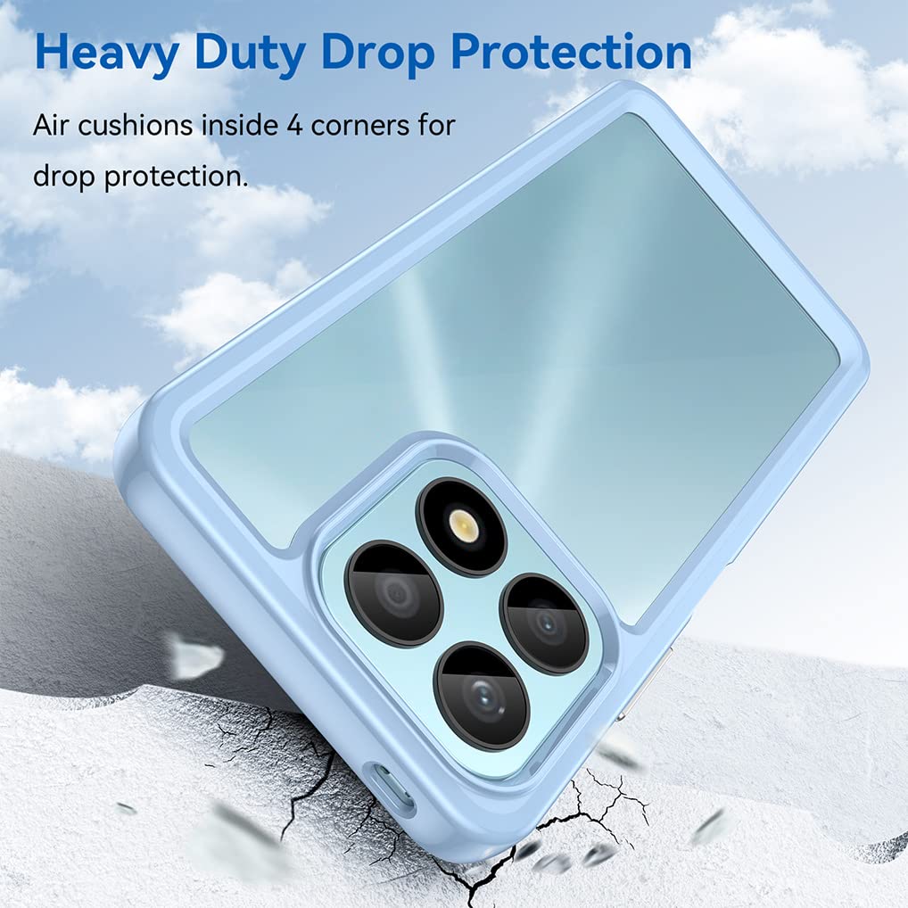 HAOYE Cover per Honor X8a, Rugged Custodia Trasparente con [Protezione