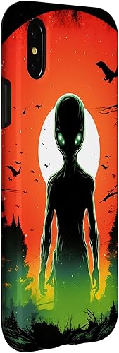 Vista 6 de iPhone 14 Pro Cute Green Alien Head UFO Space Face Alien Case