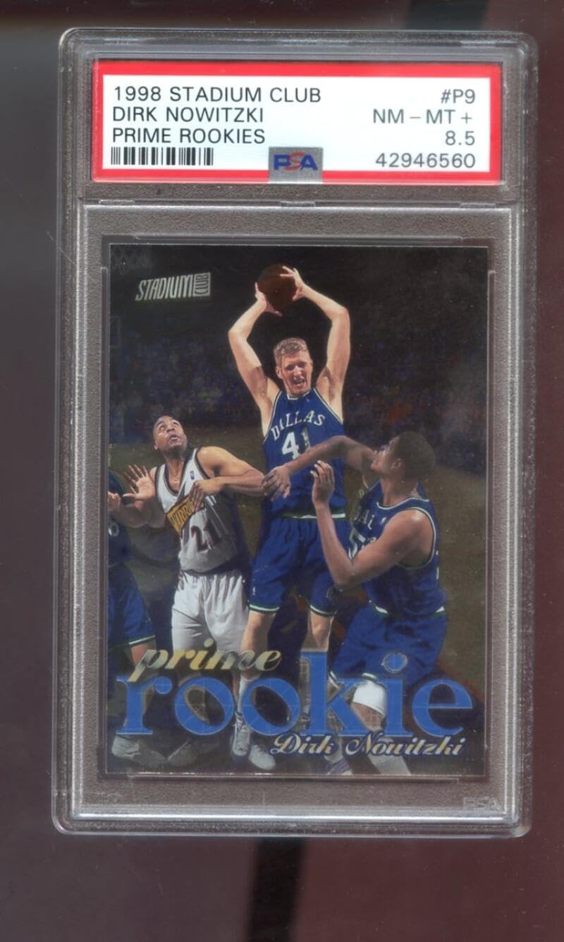 1998-99 Stadium Club Prime Rookies #P9 Dirk Nowitzki ROOKIE RC PSA 8.5 Graded Basketball Card NBA 98-99 Dallas Mavericks 1998-1999