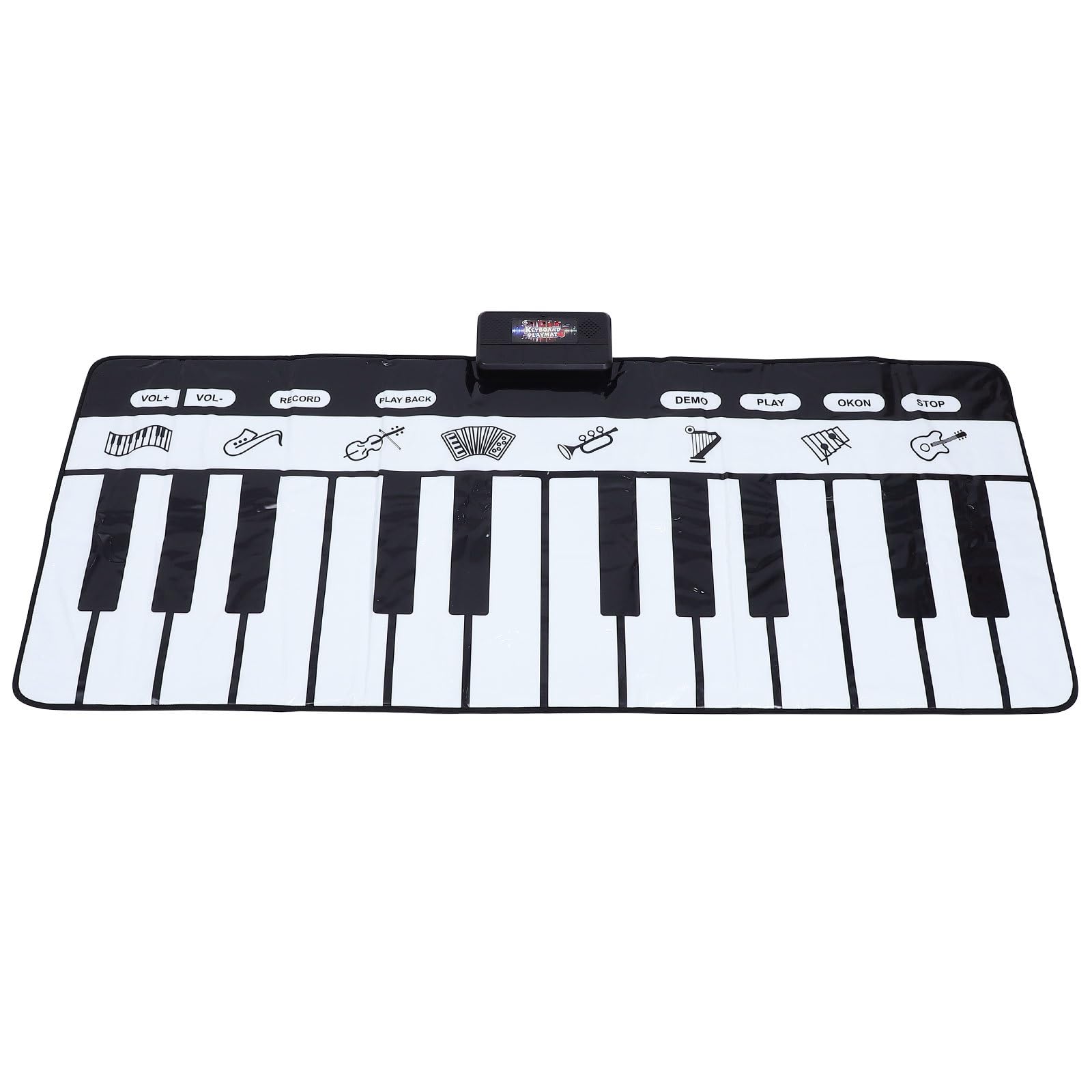 ibasenice Tappeto Musicale Pianoforte Nero Bianco Multifunzione Gioco Educativo per Sviluppo Udito e Movimento Morbido e Sicuro per Ragazzo Ragazza