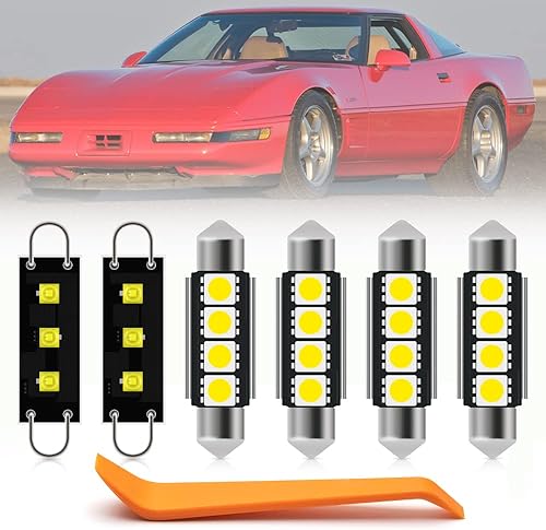 Kit de 12 bombillas LED interiores para Chevy Corvette C4 1984 1985 1986 1987 1988 1989 1990 1991 1992 1993 1994 1995 1996 súper brillantes 6000K