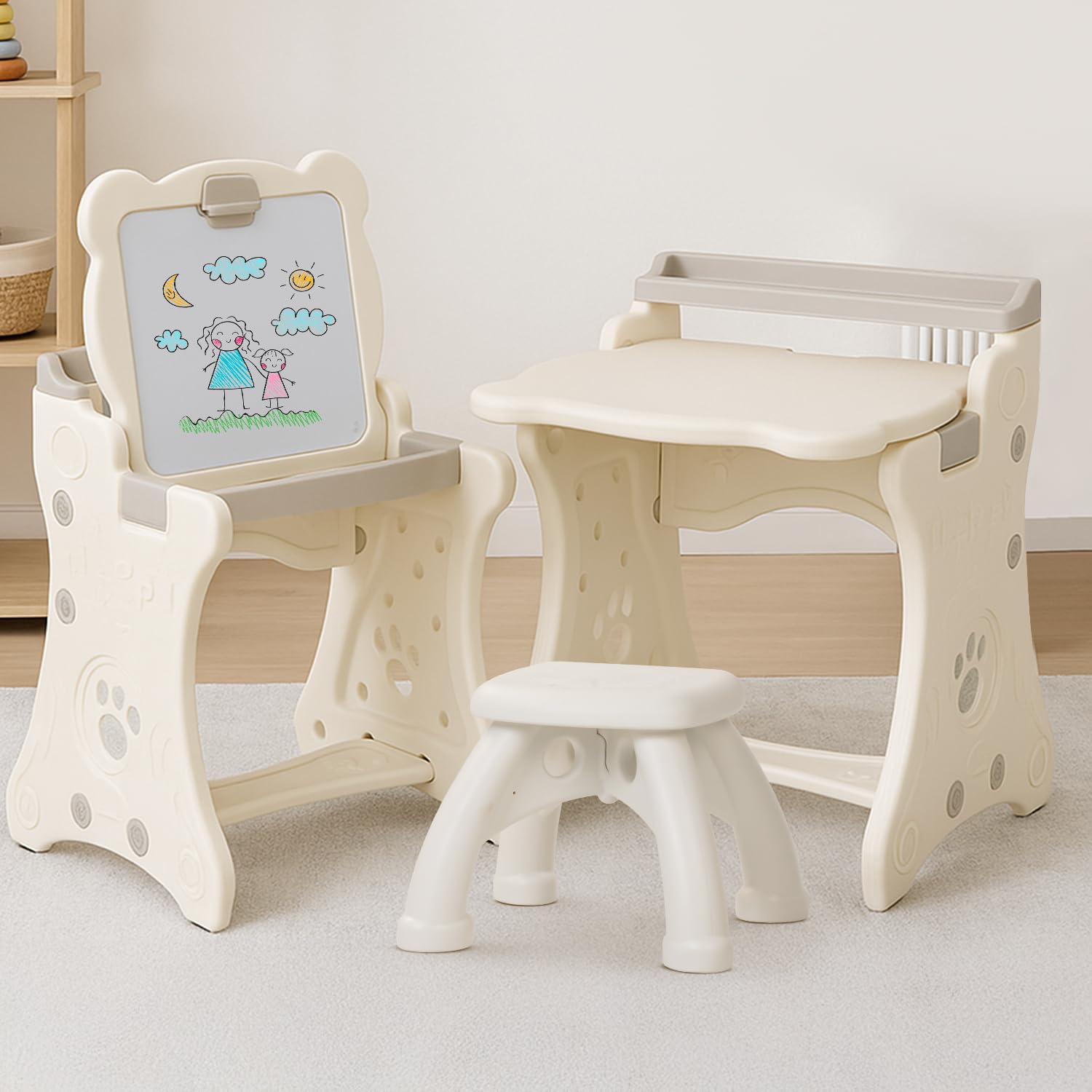 BAYBEE 2-in-1 Convertible Drawing & Writing Table for Kids | Study