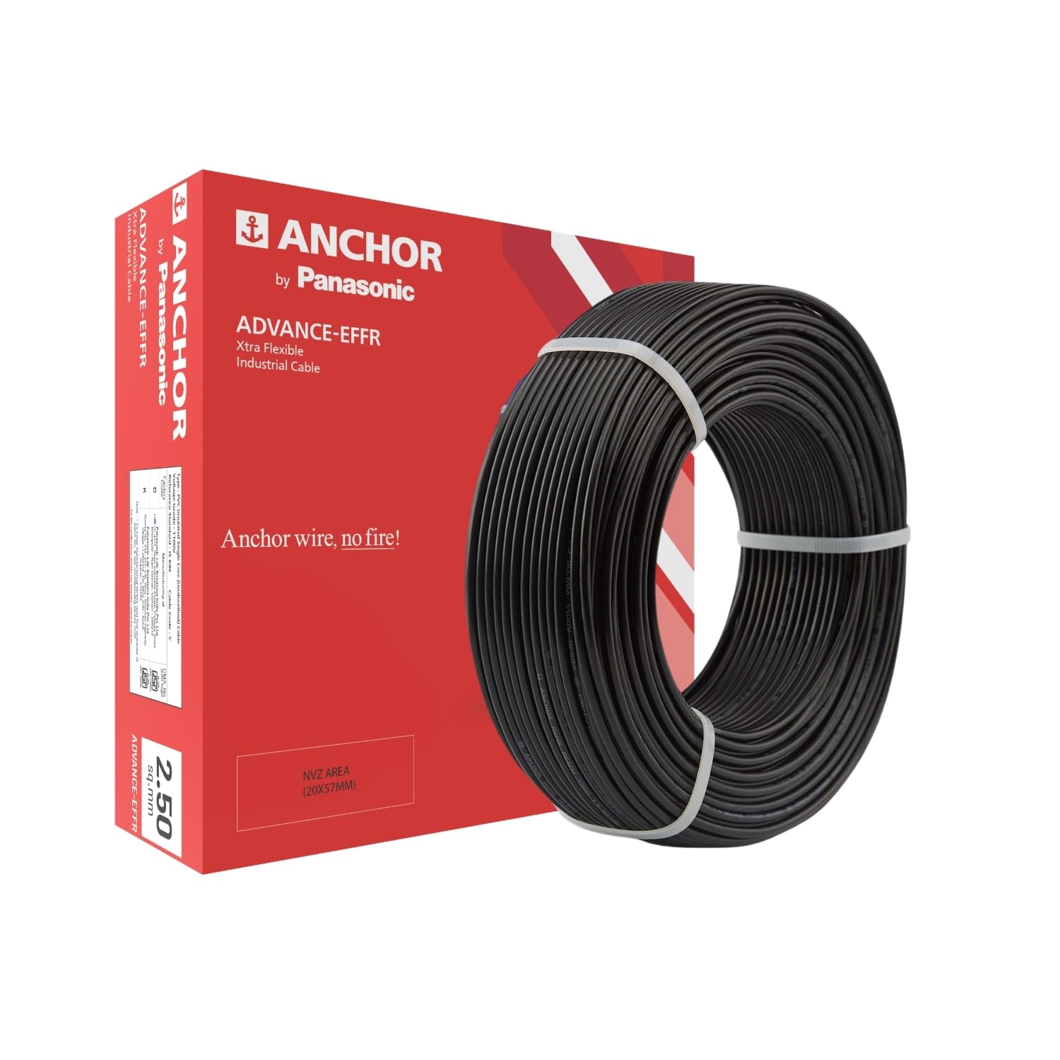 Anchor By Panasonic 90 Meter Advance EFFR 2.5 sq mm Wire, Class 5 Flexible Copper Conductors, S Mark (STQC) & CE Certified Wire with Superior Flexibility for Industrial and Home Usage (Black)-image-43