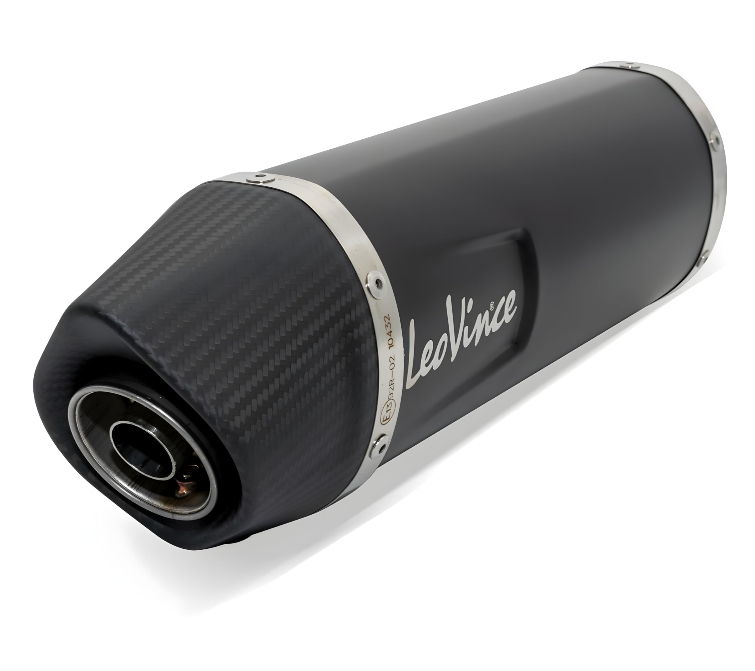 Endschalldämpfer LeoVince SLIP-ON SBK LV ONE EVO Black Edition, Edelstahl schwarz, Carbon Kappe, mit Zulassung für Beta RR 4T 125 LC/Motard
