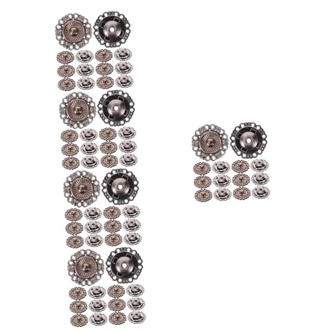 5 Juegos Botones De Abrigo Botón A Presión Broches Para Coser Botones De Presión De Vestir Pequeños A Presión Broches Para Tela Aleación De Zinc Black 25 Piezas * 5 NUOBESTY