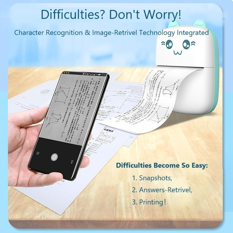 Image of Inkless Bluetooth Wireless Label Maker Machine Printer Printing (B50 Printer)
