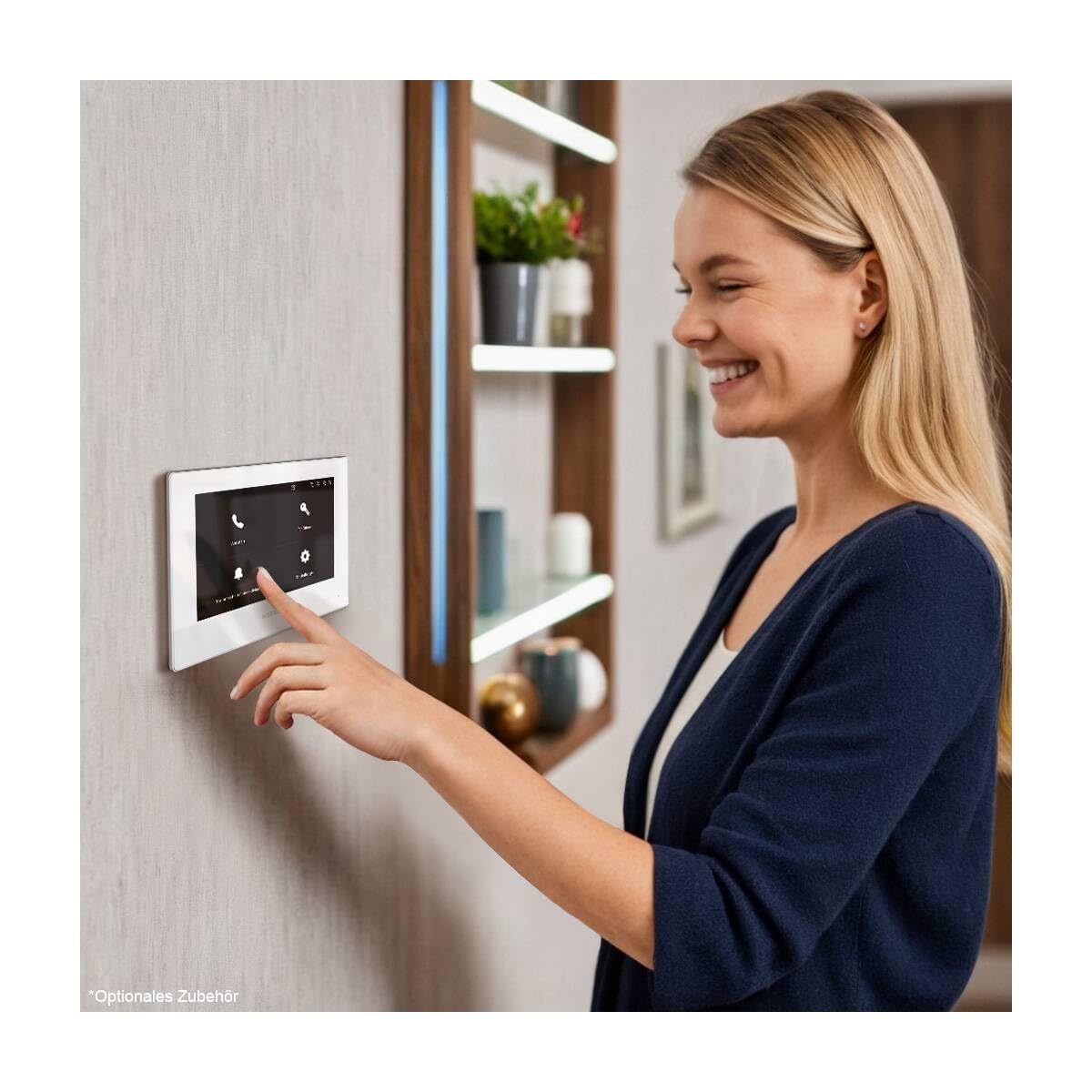 Metzler Türsprechanlage, Komplett Set, Gegensprechanlage aus Edelstahl, Sprechanlage mit Türöffner (Anschluss), mit Innenstation (Monitor), IP65, Anthrazit, ADM10