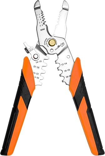 Pelacables y crimpadoras de cables, herramienta de prensado de pelacables de 7.38 pulgadas, pelacables profesionales con crimpador de alambre,