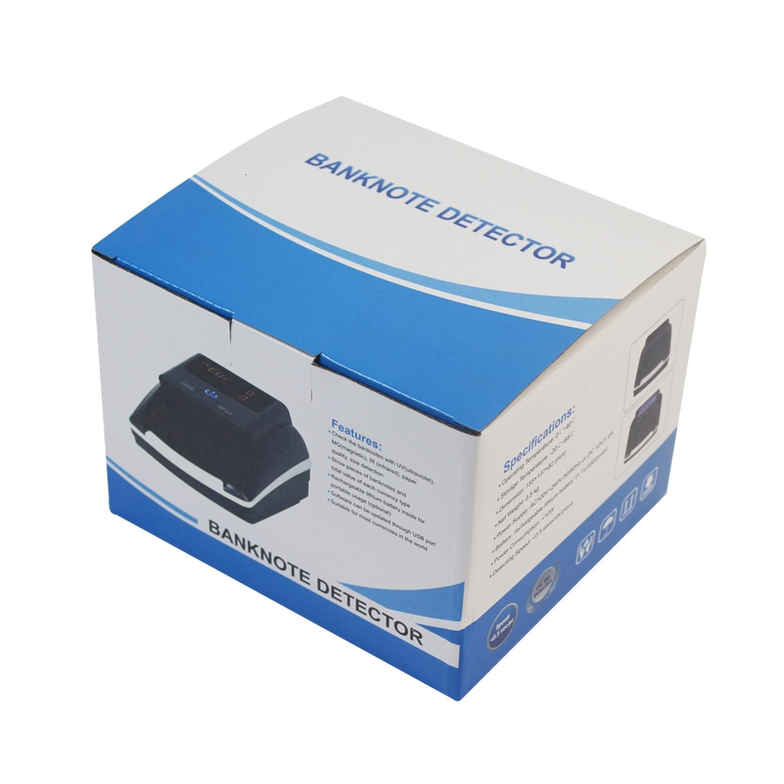 Contatore di denaro con conteggio dei valori che rileva la macchina for rivelatore di denaro banconota checker USD/EUR Rilevatore di denaro falso(LCD with battery)