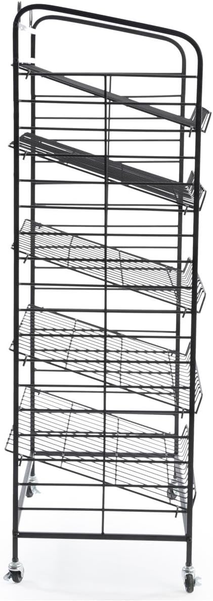 Displays2go Baker's Rack with Five Adjustable Shelves, 29 x 51 Inch, Steel, Black