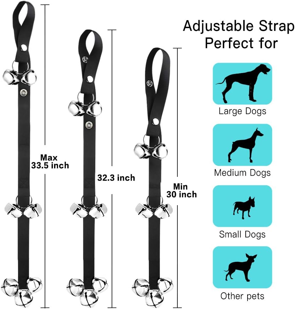 Yicostar 2 Pack Upgraded Dog Doorbell Potty Training Puppy Bells Adjustable Door Bell, 7 Extra Large Loud Doorbells with Collapsible Dog Bowl for Door Knob, House Training - 3 Snaps : Pet Supplies
