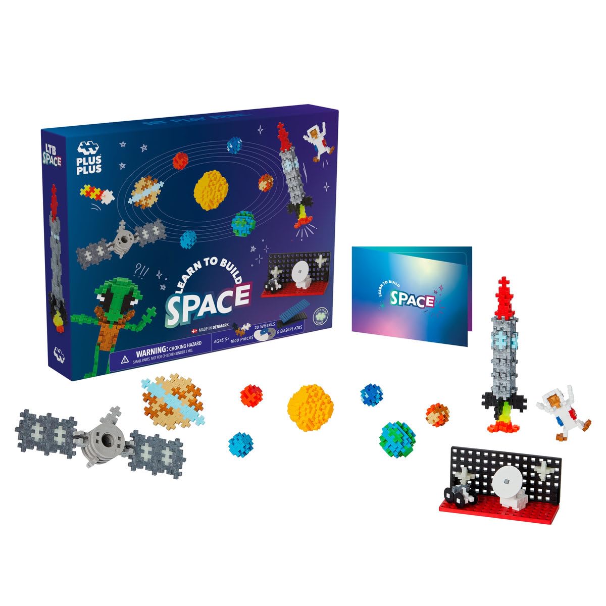 Plus-Plus - 1000 teile Kreativ Bausteine Weltraum, ab 3 Jahren | Konstruktionsspielzeug, Kreativ-Bausteine-Set in Aufbewahrungsbox für Kinder