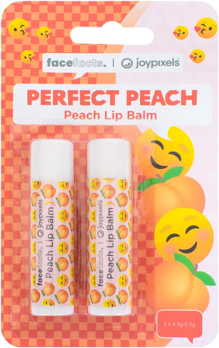 Joy Pixels Peach Scented Lip Balms | Feeling Peachy | 2 x 4.25g Lip Balms | Vegan