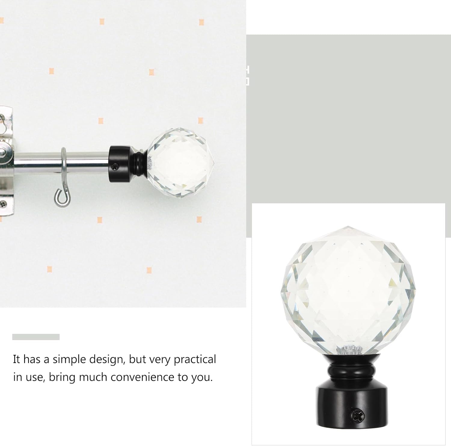 Iron Curtain Rod Ends Simple Retro Design Black Curtain Rod Caps Home Decor