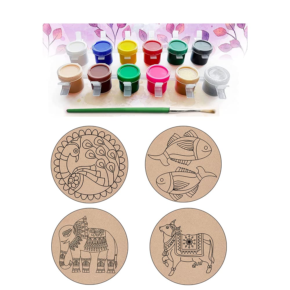 Vibhansh Creations DIY Wooden Mandalas Paint Kit A | DIY Mandala Coaster | Painting Kit |DIY Wooden Craft and Painting Kit (Madhubani) (B0BT7Y5R9R) Amazon Price History, Amazon Price Tracker