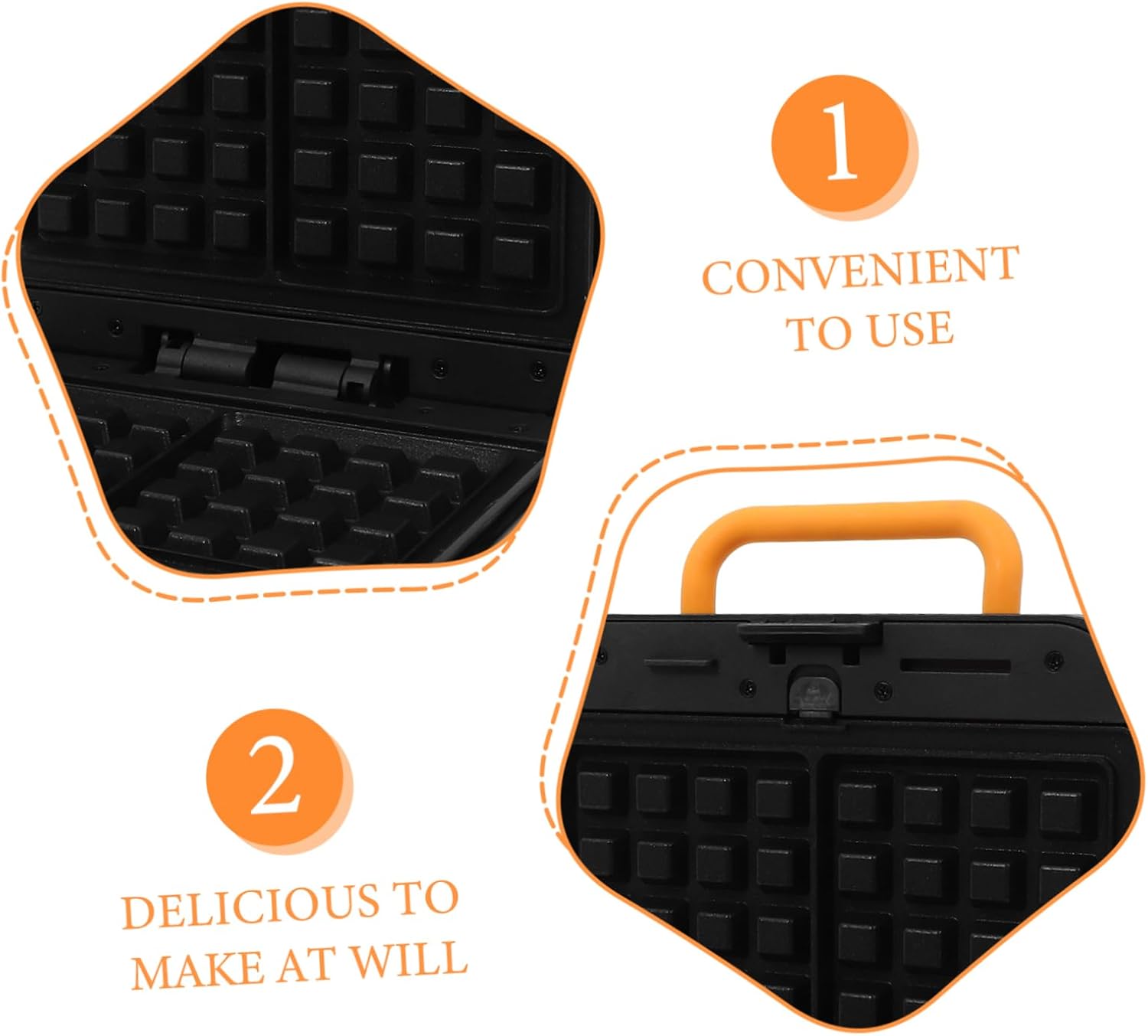 1set Multi-functional Waffle Maker Compact Household Kitchen Sandwich Toaster Non-stick Plates for Easy Breakfast Suitable for Home and Dorm Use