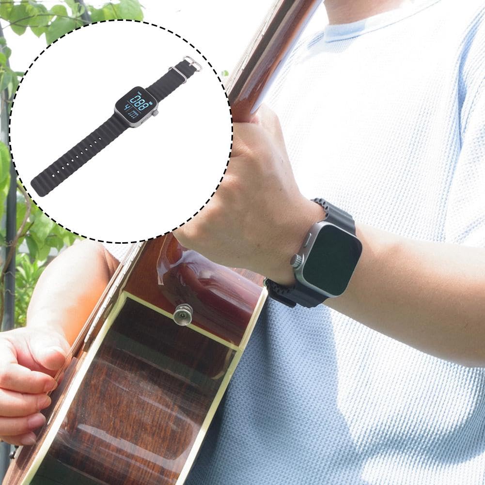 Metronomo Vibrante Indossabile 40-240 BPM Orologio Contapassi Smart per Strumenti per Chitarra Piano Batteria, Metronomo per Corsa Esercizio, Metronomo per Pianoforte, Strumentale