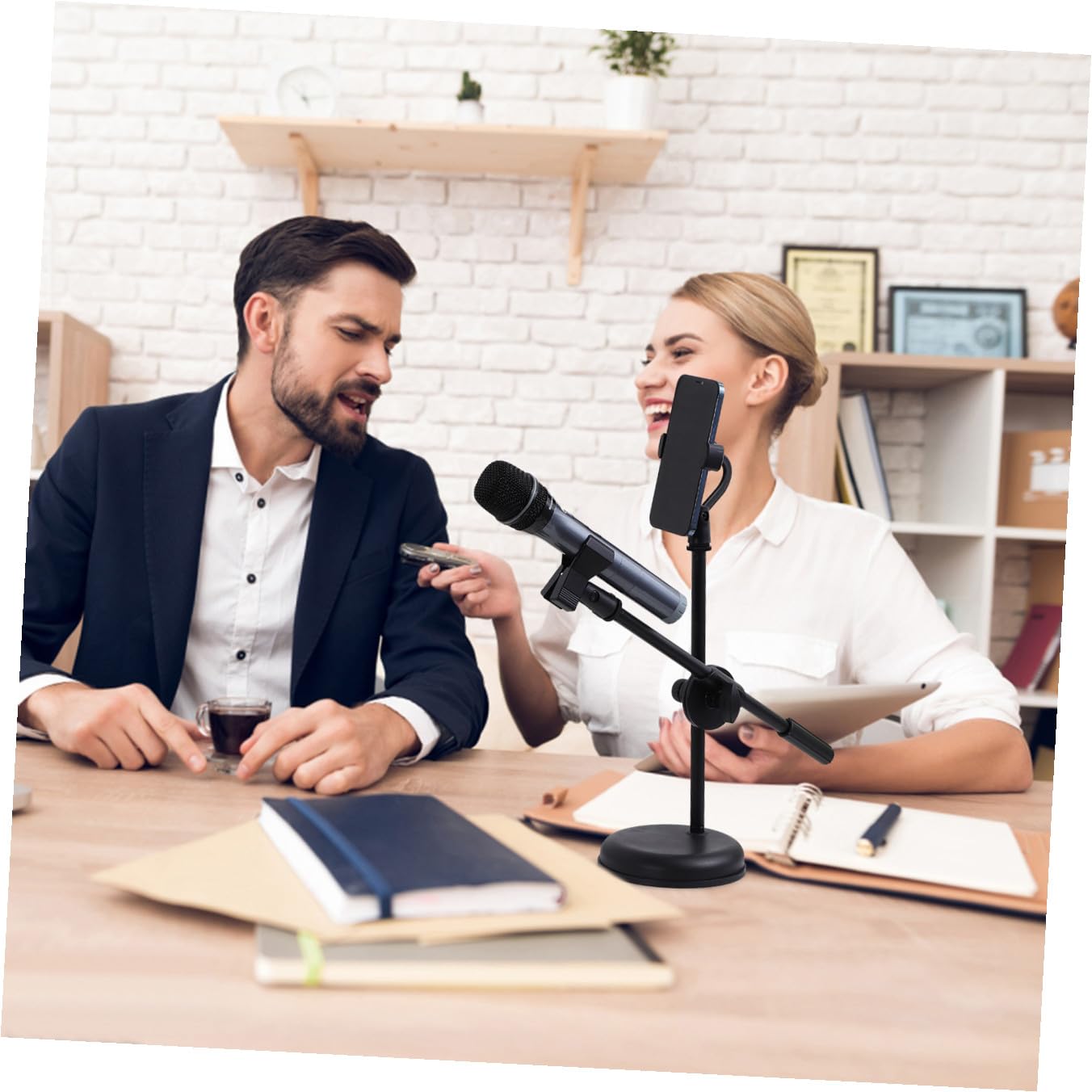 ibasenice Teleskopowy Statyw Stołowy Do Mikrofonu 1 Zestaw Statywu Do Mikrofonu Biurkowego Odłączany Mikrofon Do Nagrywania Podcastów